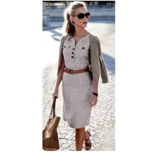 BODEN Linen Beige Tan Dress with Pockets